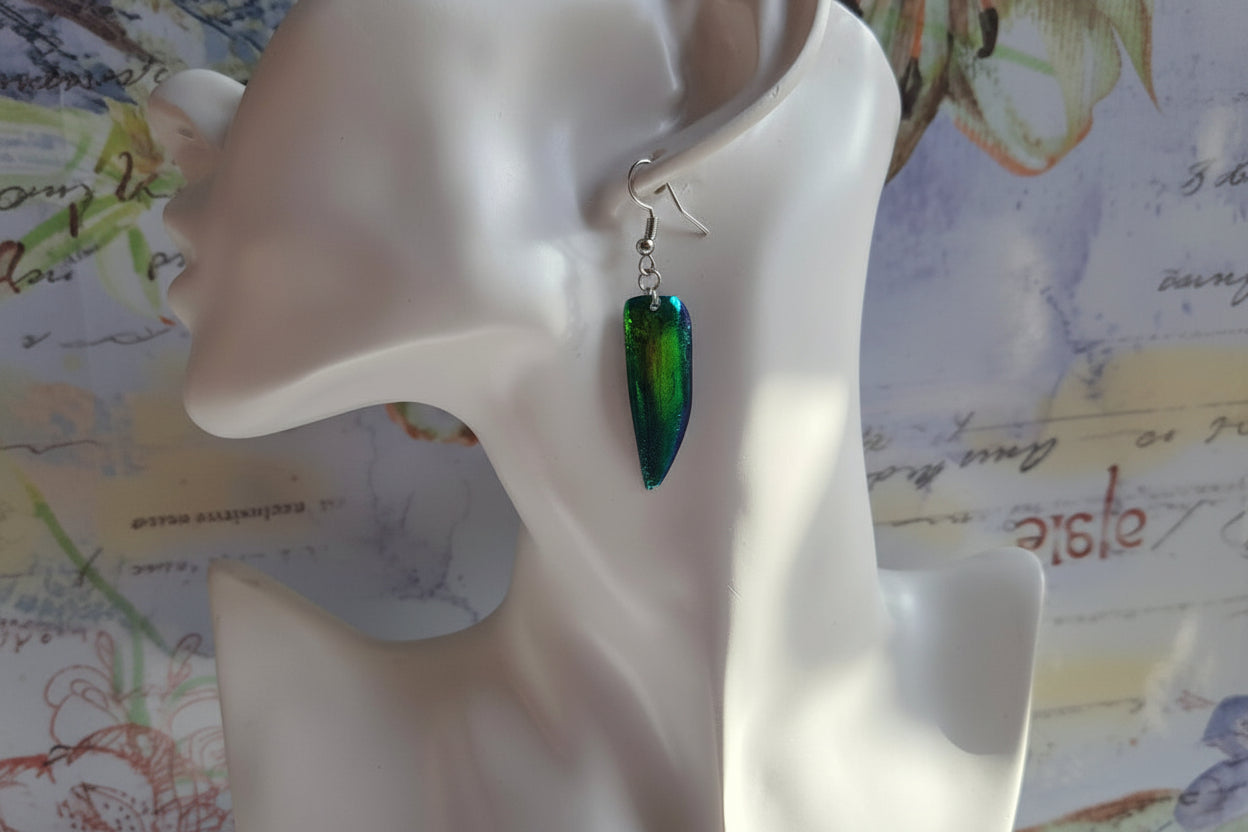 Beetle wing earrings