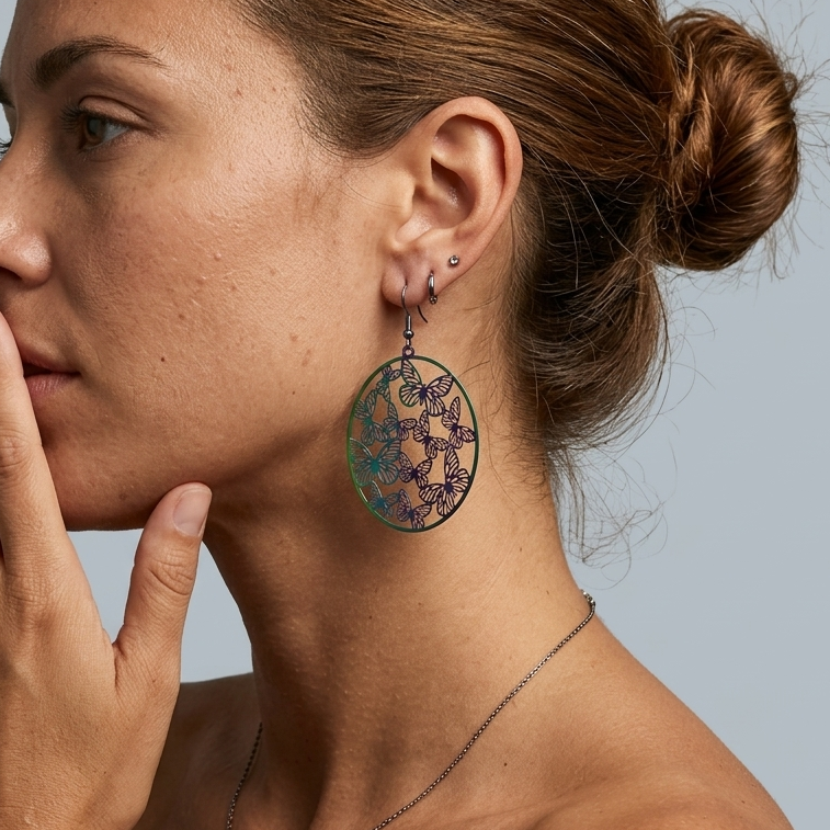 Rainbow butterfly earrings