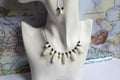 Beaded necklace and earrings set